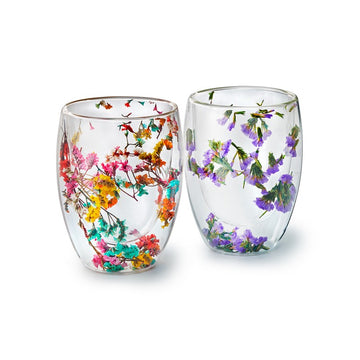 Set 2 gobelets ASTER avec fleurs séchées